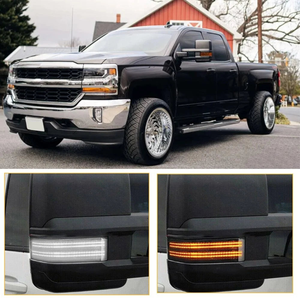 For 15-19 Chevy Silverado GMC Sierra Amber Side Mirror Sequential Signal Light A 6B93BC-57