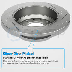 Slot Rear Brake Rotors For 2008-2016 Dodge Grand Caravan 2009-2012 Vw Routan 6B93BC-57