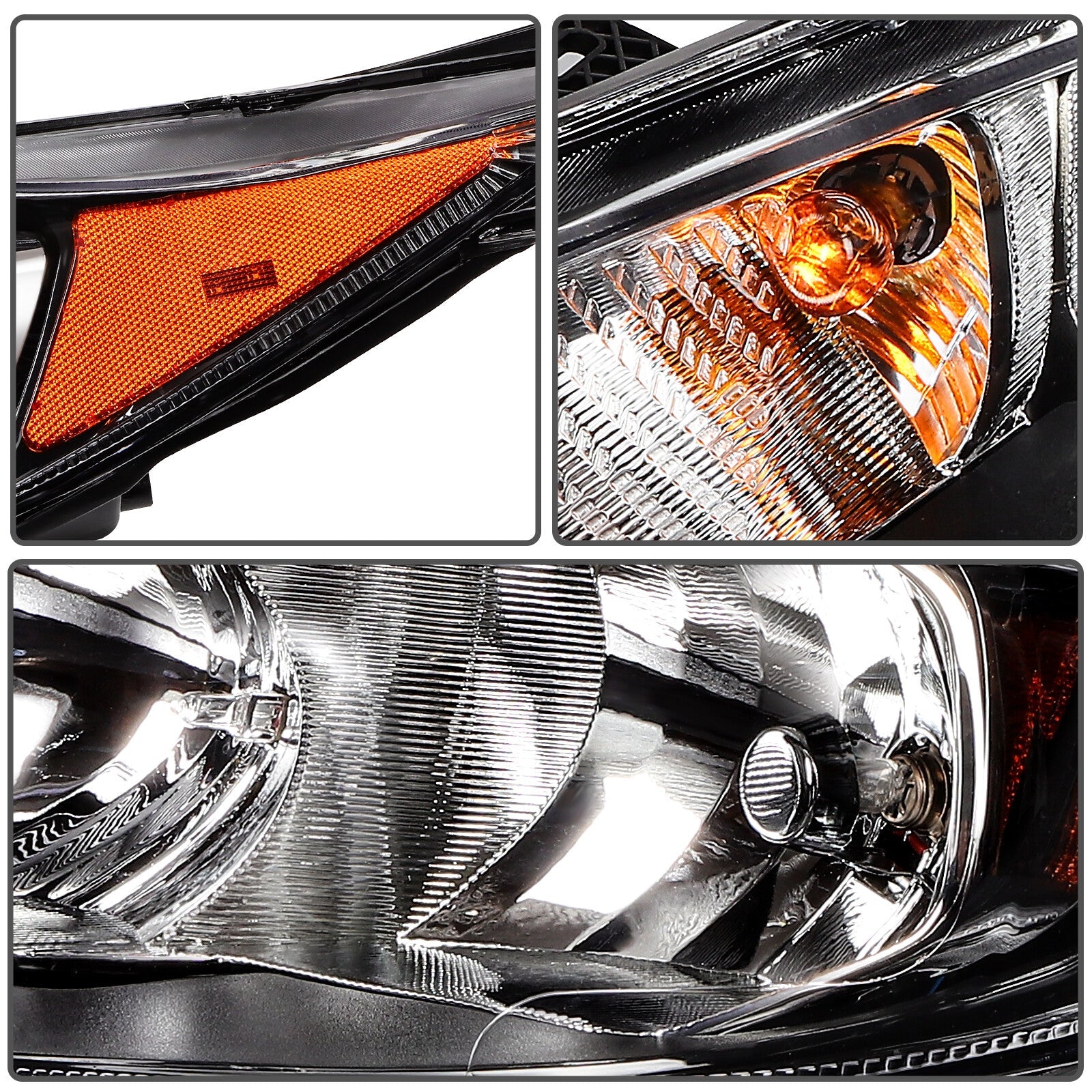 For Ford Fiesta 2018-2014 Black Housing Left+Right Side Headlights Assembly 6B93BC-57