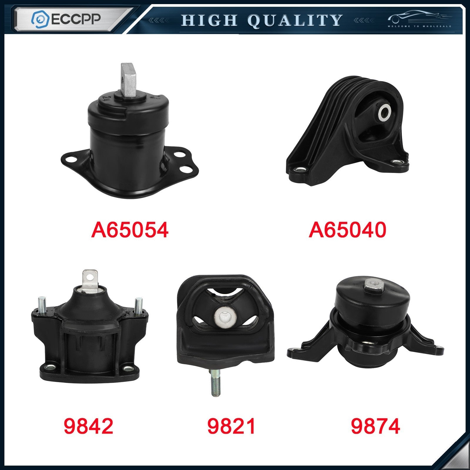 For Honda Accord 2.4L 2013-2017 Engine Motor&Transmission Mount A65054 A65040 6B93BC-57