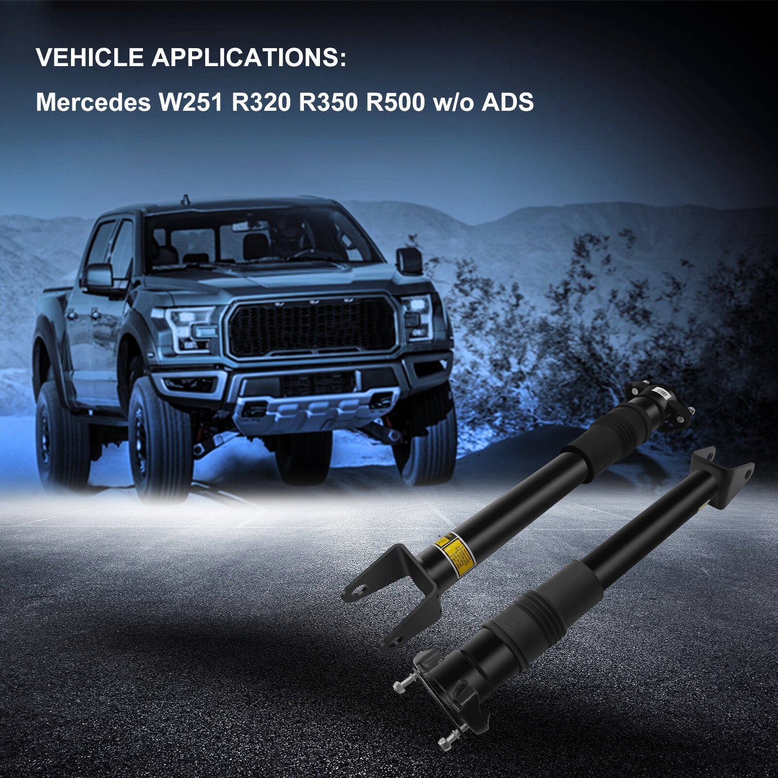 Rear Pair air suspension shock struts For Mercedes W251 R320 R350 R500 w/o ADS 6B93BC-57