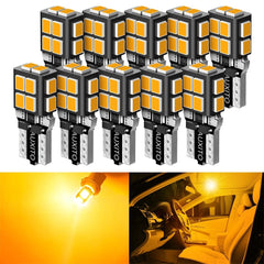 10x T10 LED Amber Wedge Interior Dome Reading Map Light Bulb W5W 168 194 192 EOA 6B93BC-57