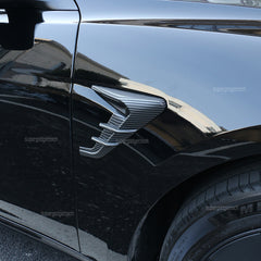 2Pcs ABS Matte Carbon Fiber Grain Side Camera Cover For Tesla Model 3 Highland