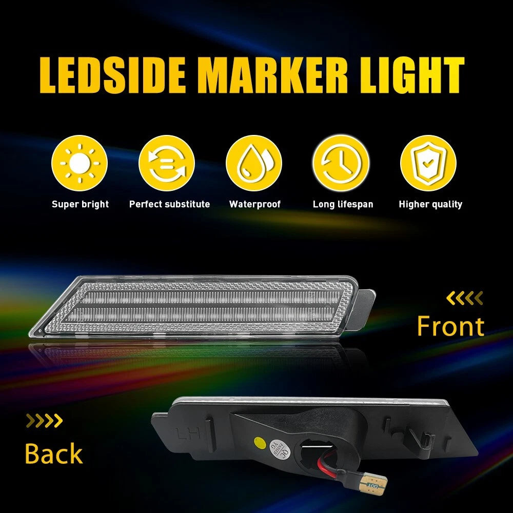 [Front+Rear]Amber+Red Clear LED Fender Side Marker Lamp For 2010-2015 Camaro EOA 6B93BC-57