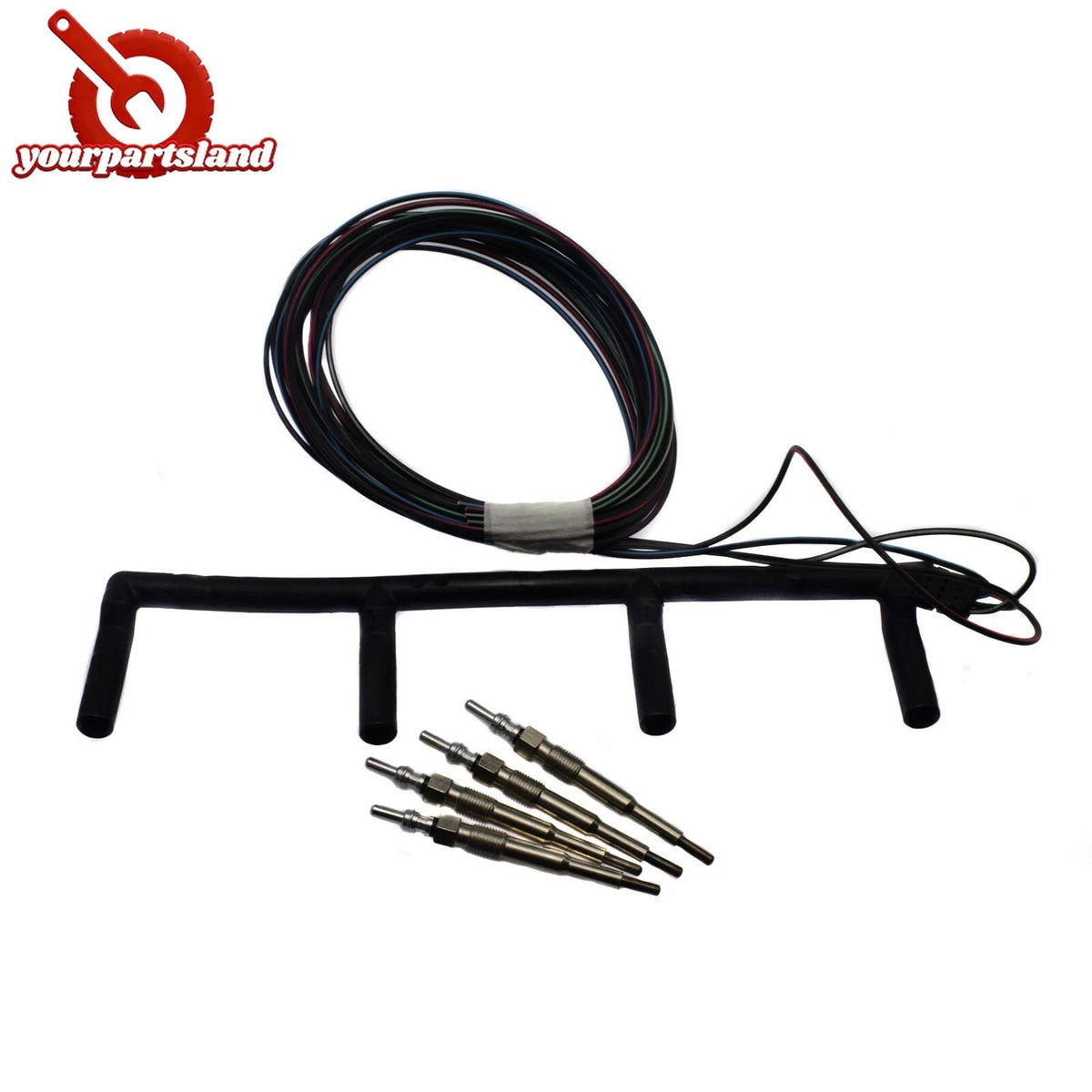 1.9 Diesel Glow Plugs & Harness for 04-10 VW Jetta Beetle Bora Golf 038971782C 6B93BC-57
