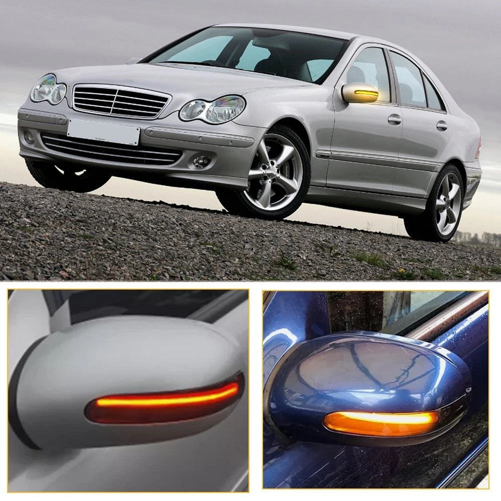 Smoke LED Side Mirror Turn Signal Light For Mercedes W203 C-Class C200 2000-07 A 6B93BC-57