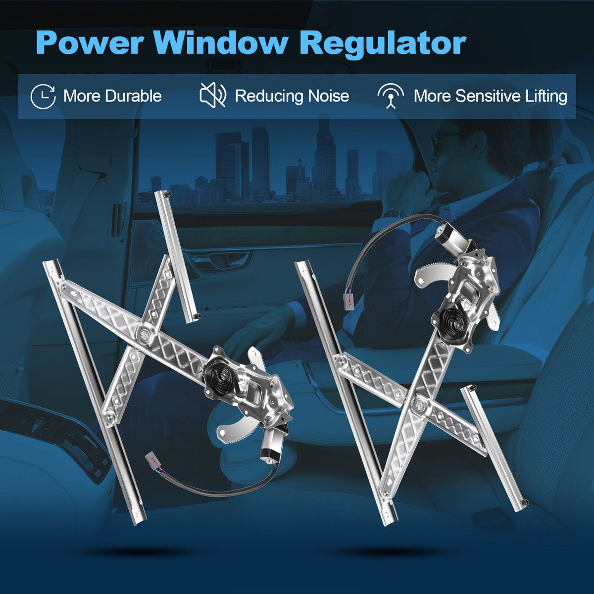 For 1997-1998 Ford F150 Front Left Right Power Window Regulator With Motor 6B93BC-57