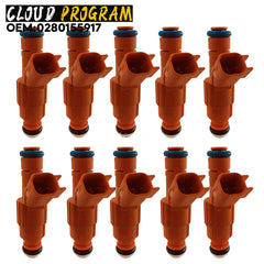 10Pcs Fuel Injectors For Ford F250 F350 F450 F550 6.8L V10 2000-2004 0280155917 6B93BC-57