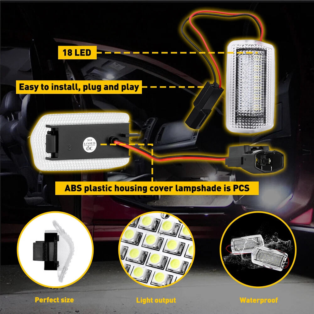 Pair LED Door Courtesy Light For Toyota Avalon Mirai Sienna Venza 4Runner Camry 6B93BC-57