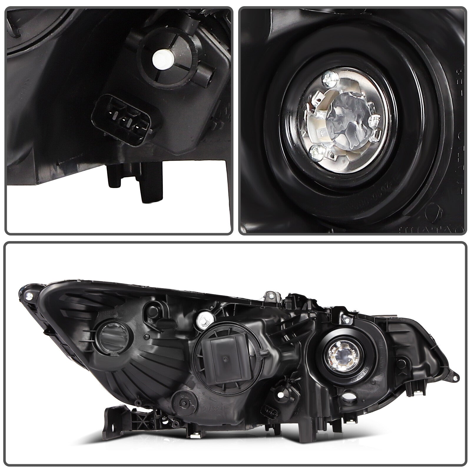 Left+Right Headlights Assembly For 2009-14 Acura TSX Black Housing Headlamp 6B93BC-57