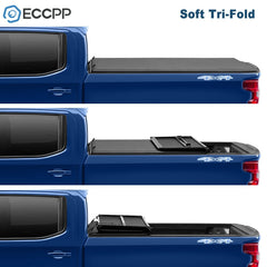 ECCPP 5ft Soft Tri-Fold Tonneau Cover Fits 15-21 Canyon/Colorado 5' Truck Bed ECCPP