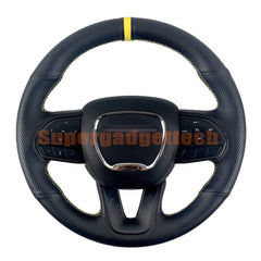 Black&Hole Leather Steering Wheel Stitch on Wrap Cover For Dodge Durango 14-23