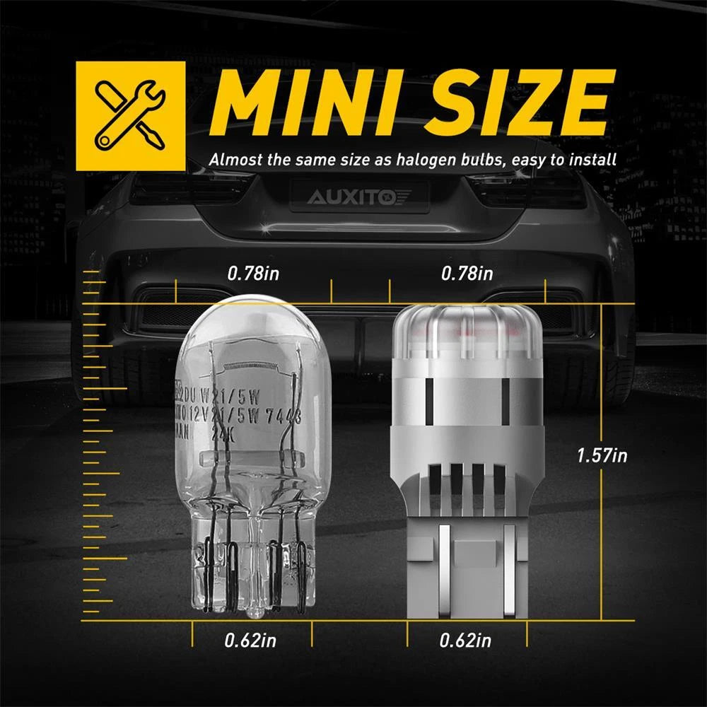 AUXITO 7443 Red LED Brake Tail Parking Stop Light Bulbs Super Bright 7440 7444 A AUXITO