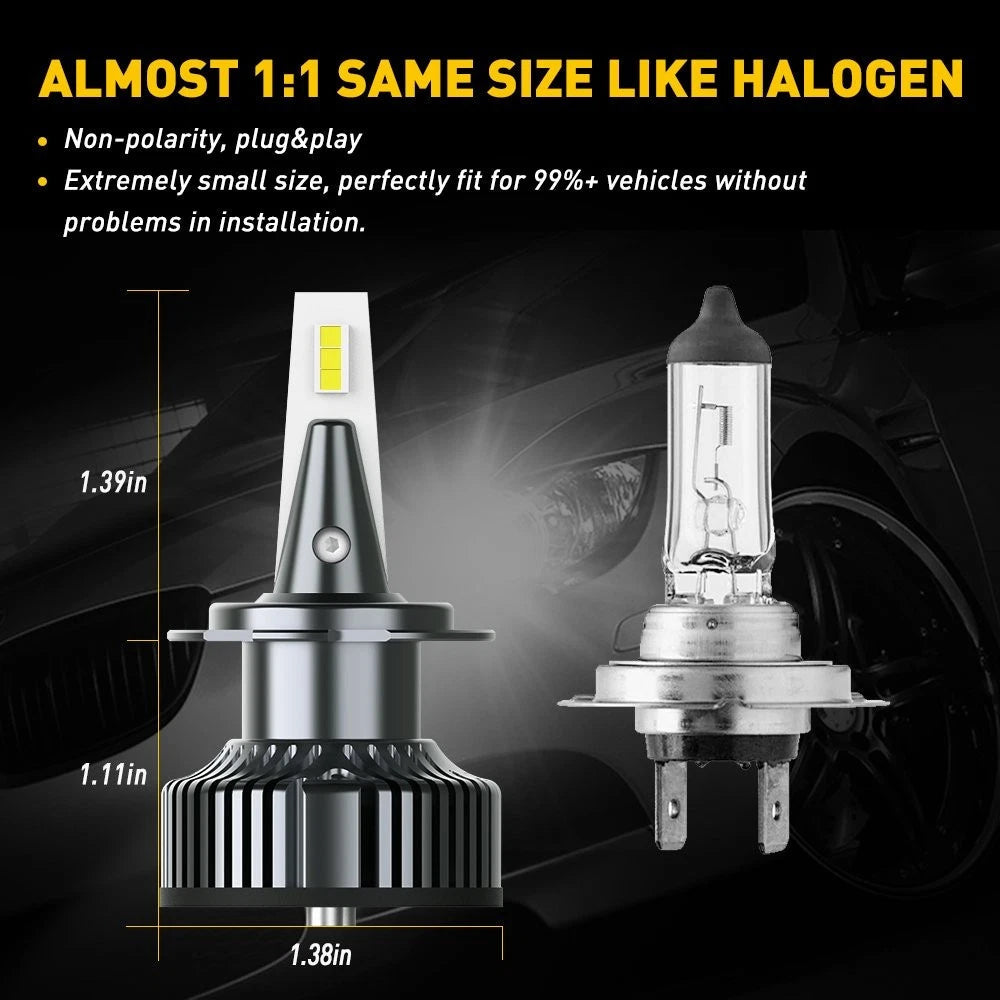 AUXITO H7 72W 16000LM High Power LED Headlight Kit High Low Light Bulb 6500K Y13 AUXITO