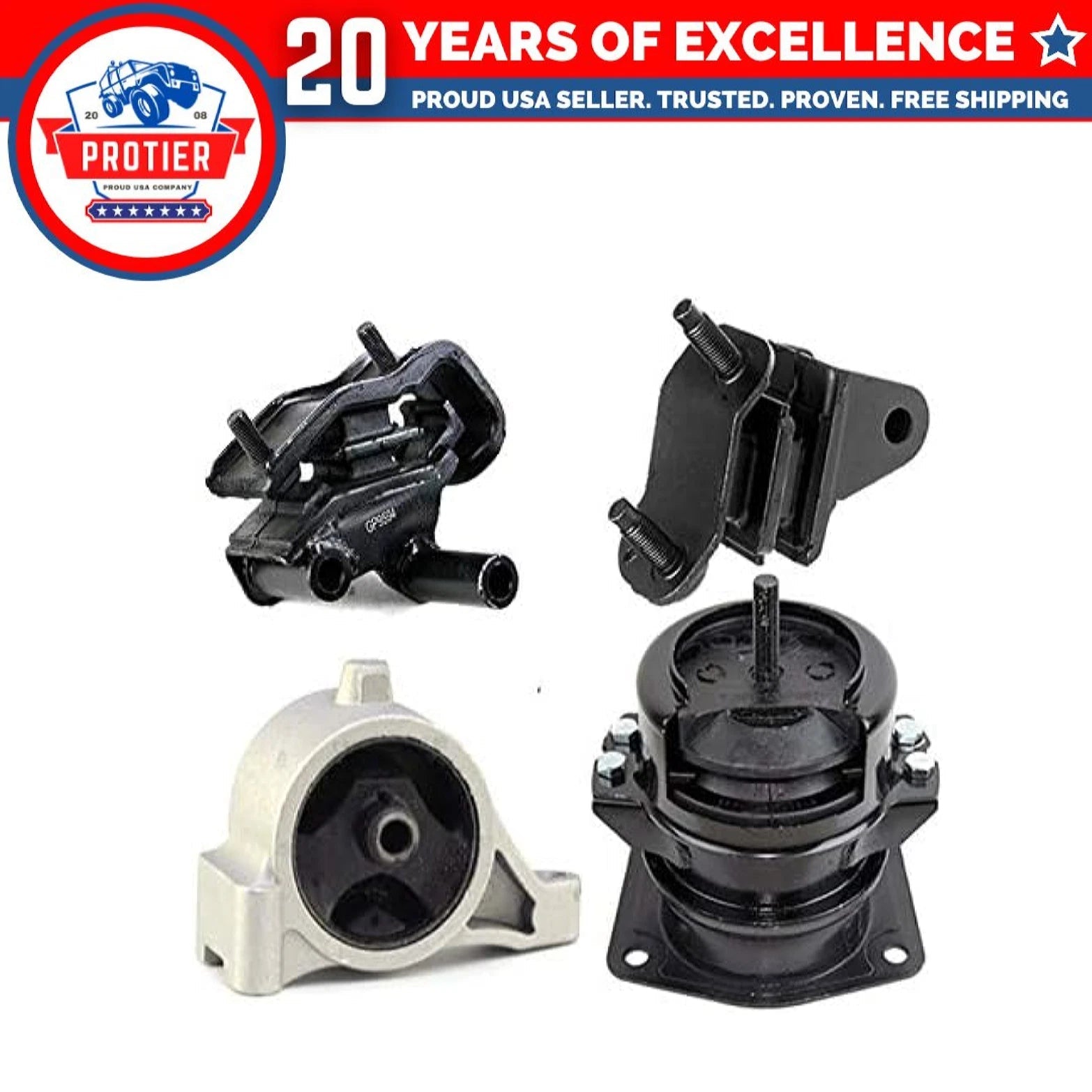 Fits 2009 Honda Ridgeline 3.5L w/AUTO, Motor & Trans Mount Set 4pcs : A4519, 6B93BC-57