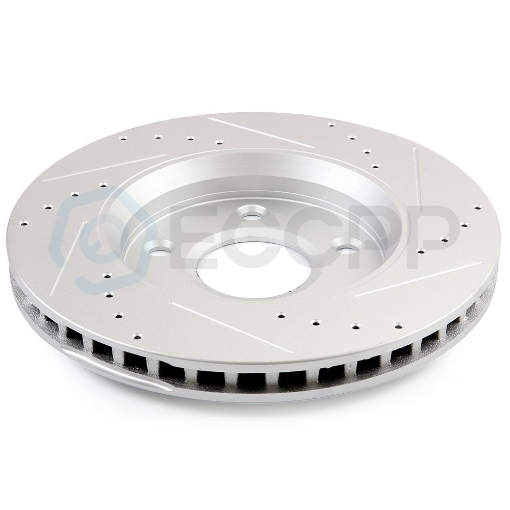 Front Drilled & Slotted Brake Pads And Rotors Discs For Chrysler Town & Country 6B93BC-57