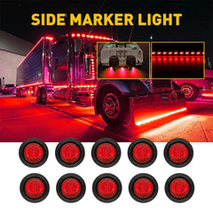 10X Red 3/4 Bullet LED Side Round Marker Lights For Trailer Truck RV Pickup EOA 6B93BC-57