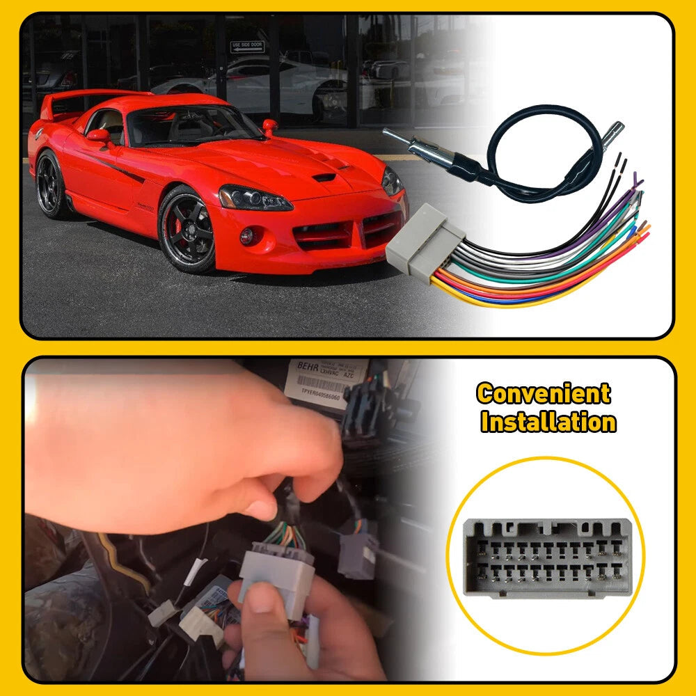 CAR STEREO RADIO WIRING HARNESS ADAPTER PLUG FOR CHRYSLER DODGE JEEP MITSUBISHI 6B93BC-57