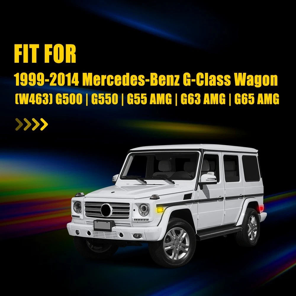 For 99-14 Mercedes W463 G500 G550 Smoked Lens Front Rear LED Side Marker Light A 6B93BC-57