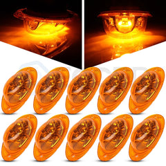 10pcs Amber LED Side Marker Lights Turn Signal 5 LED For Freightliner Cascadia 6B93BC-57