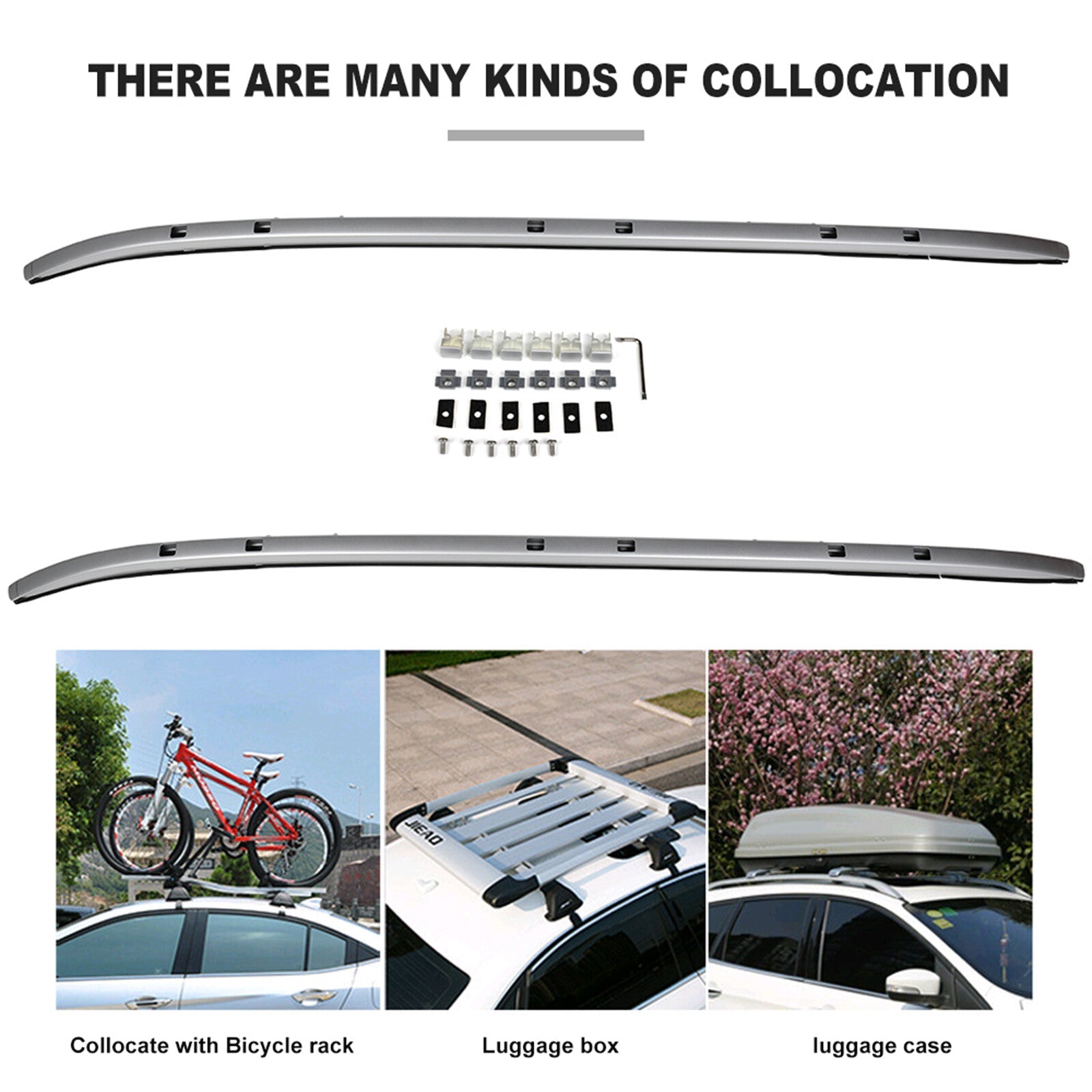 Aluminum For 2017-2019 Mazda CX-5 CX5 Top Roof Rack Cross bar + rail como rack 6B93BC-57