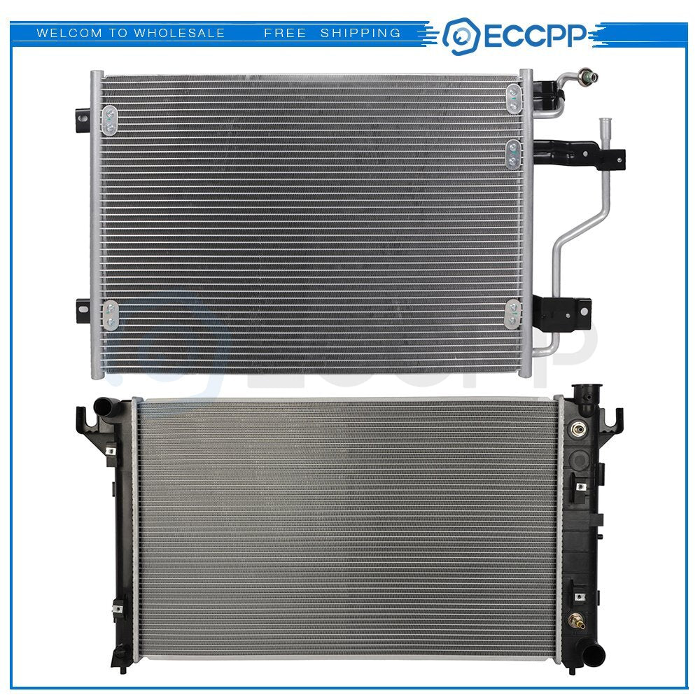 Aluminum Radiator & AC Condenser Cooling Kit For 1994-1997 Dodge Ram 2500 3500