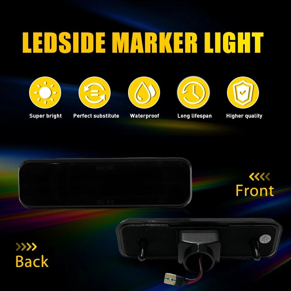 8PC For 1981-93 Dodge D150 D250 D350 Truck Front Rear LED Side Bumper Marker LED 6B93BC-57