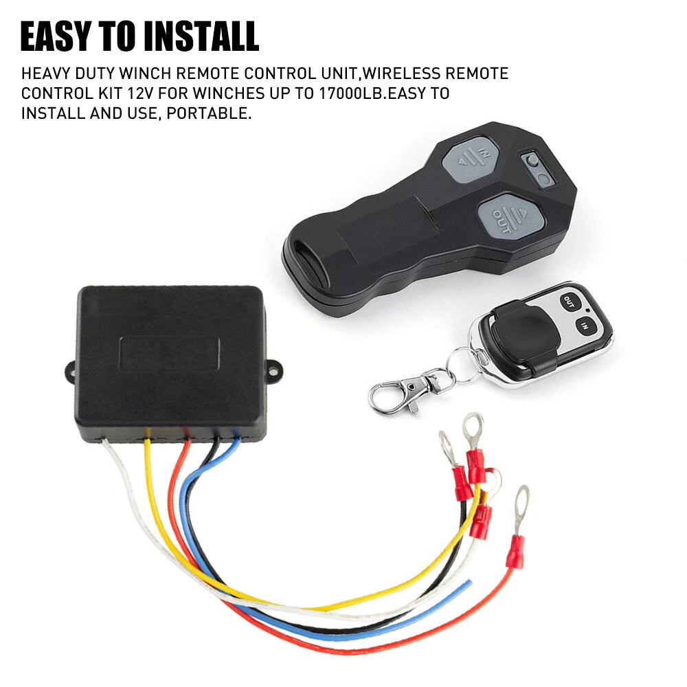 Wireless Winch Remote Control Kit for Jeep Truck ATV SUV 12V Switch Handsset USA 6B93BC-57