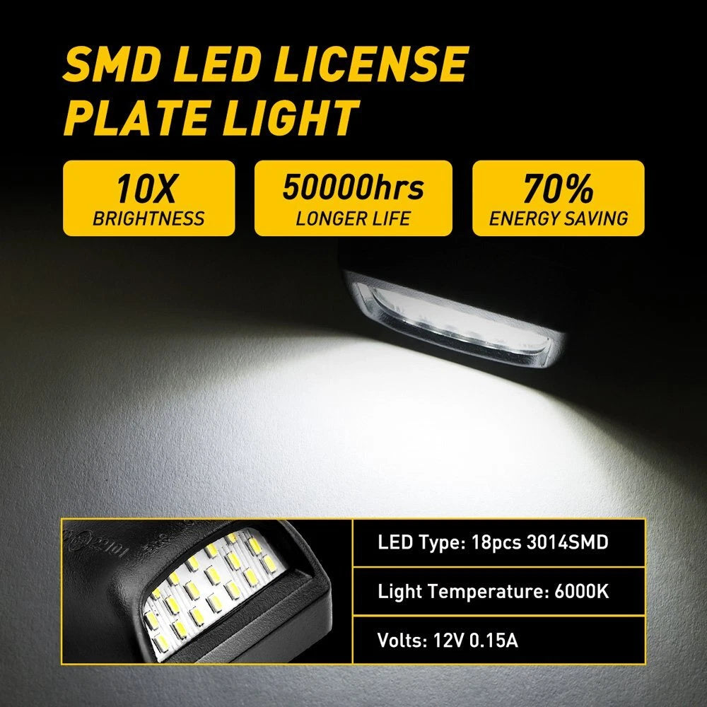 Rear License Plate LED Light Fit Chevrolet Silverado GMC Sierra 1500 2500 99-14 6B93BC-57