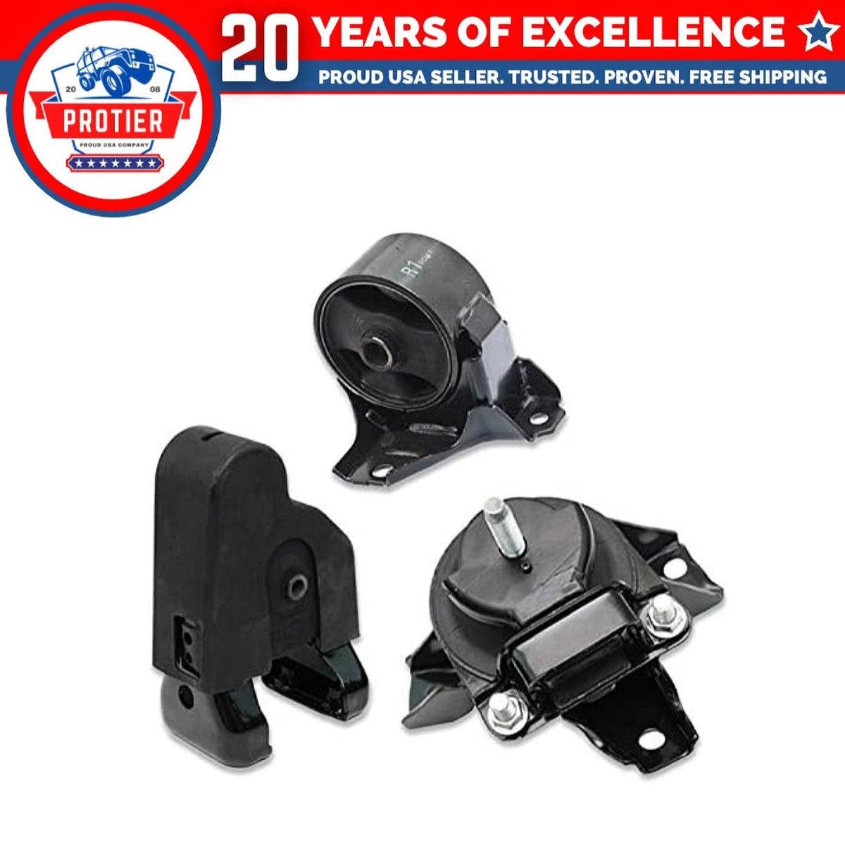 Fits 2006-2008 Hyundai Azera 3.3L 3.8L Front & FR Low & RR Motor Mount 3pc : 6B93BC-57