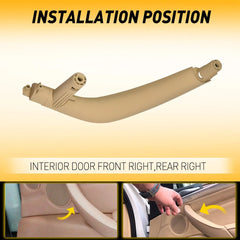 For BMW X5 E70 X6 14-18 Passenger Right Inner Door Handle Pull Trim Cover Beige 6B93BC-57