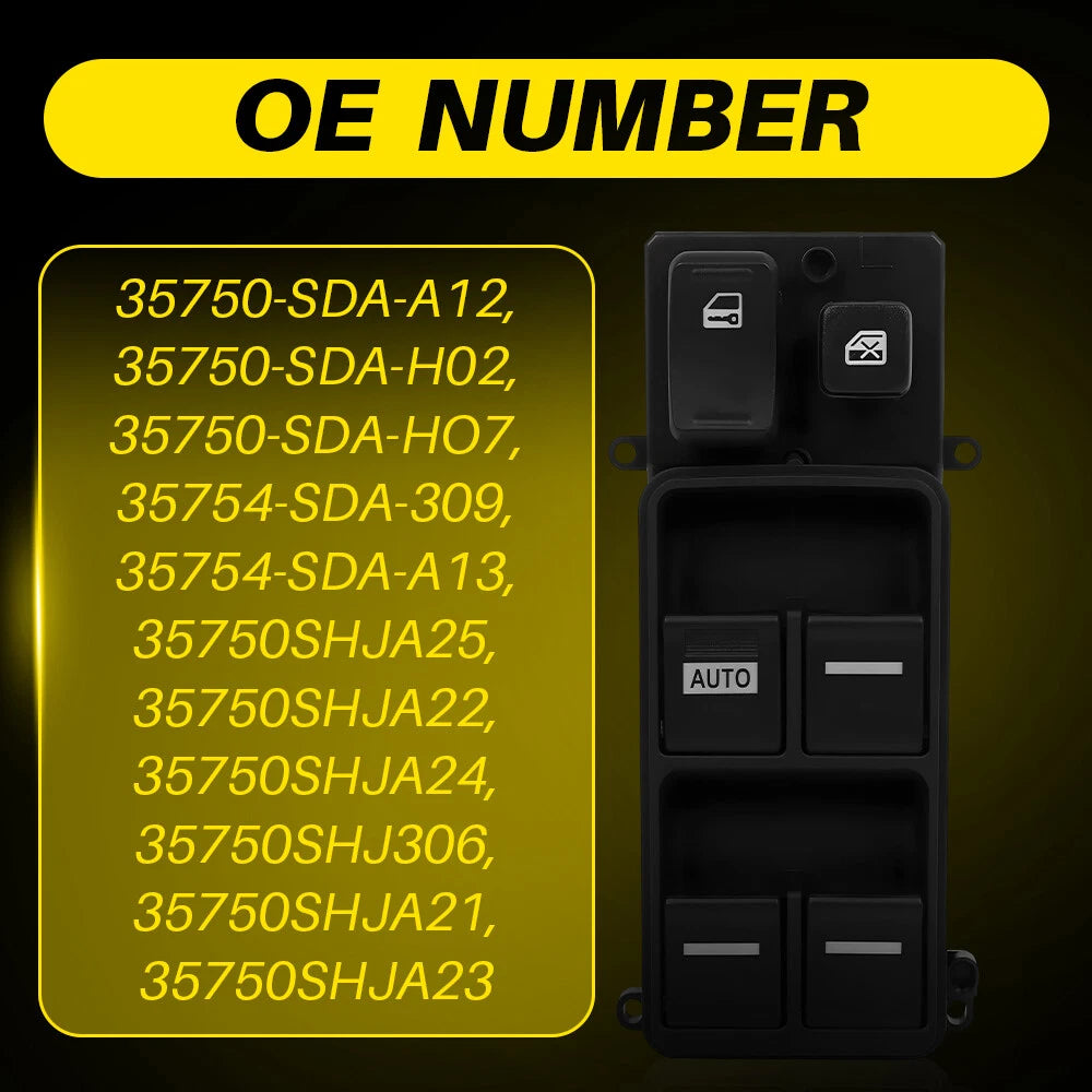 For 2005-2010 Honda Odyssey Driver Power Master Window Control Door Lock Switch 6B93BC-57