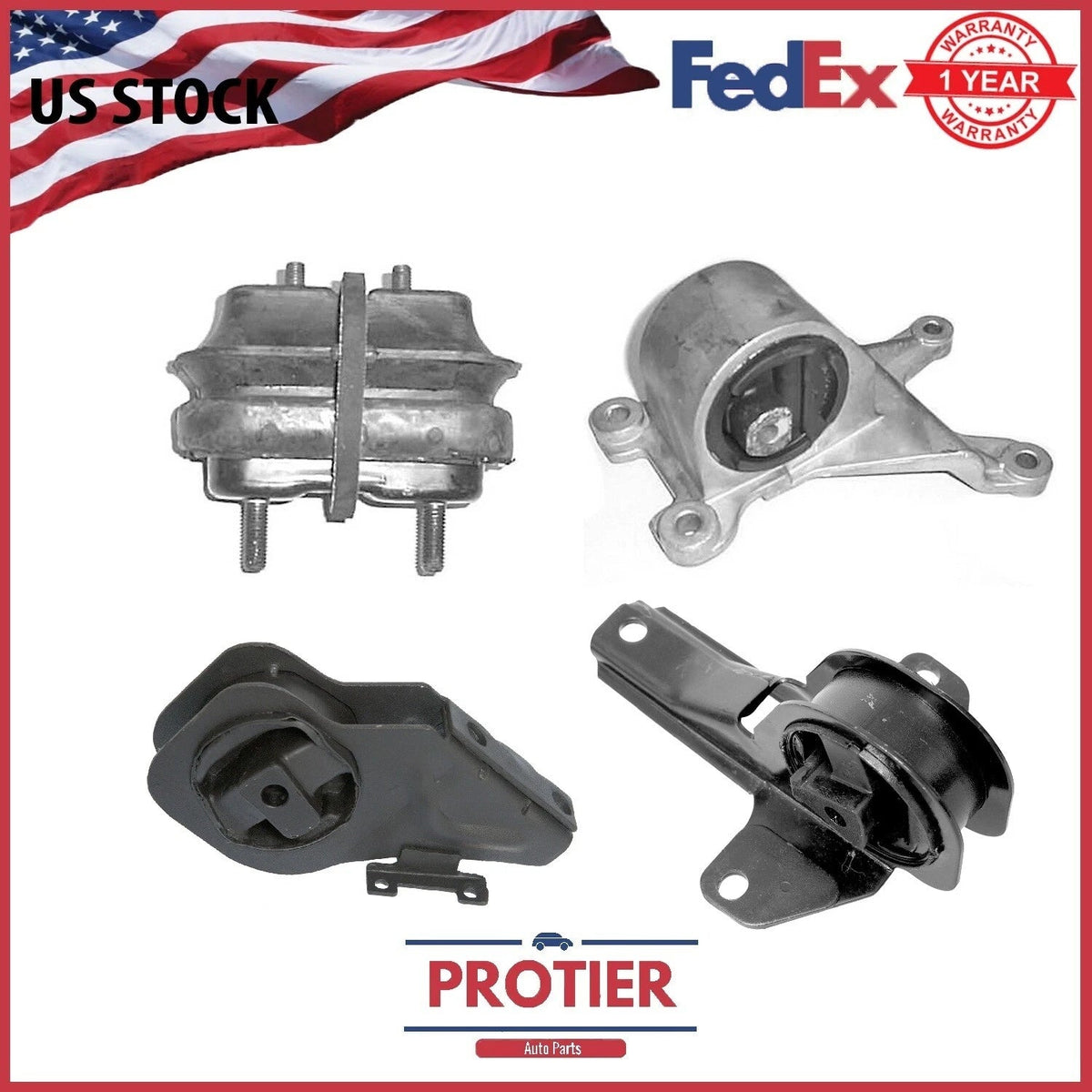 Engine & Trans Mount Set for 1997-2001 Chevrolet Malibu 2.4L / 3.1L 6B93BC-57