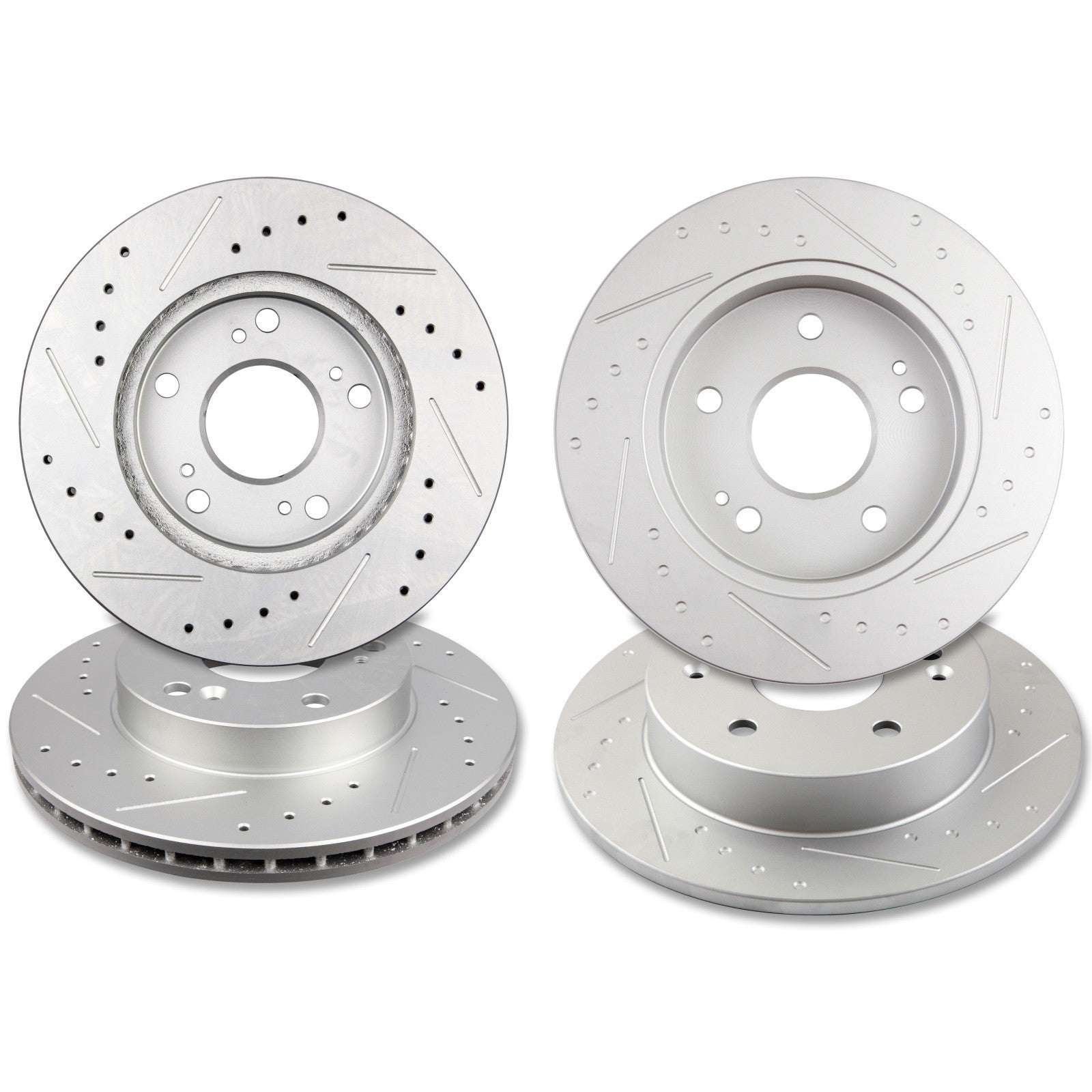 Front Rear Brake Rotors Discs For 2006 2007 2008 2009-2011 Honda Civic Slotted 6B93BC-57