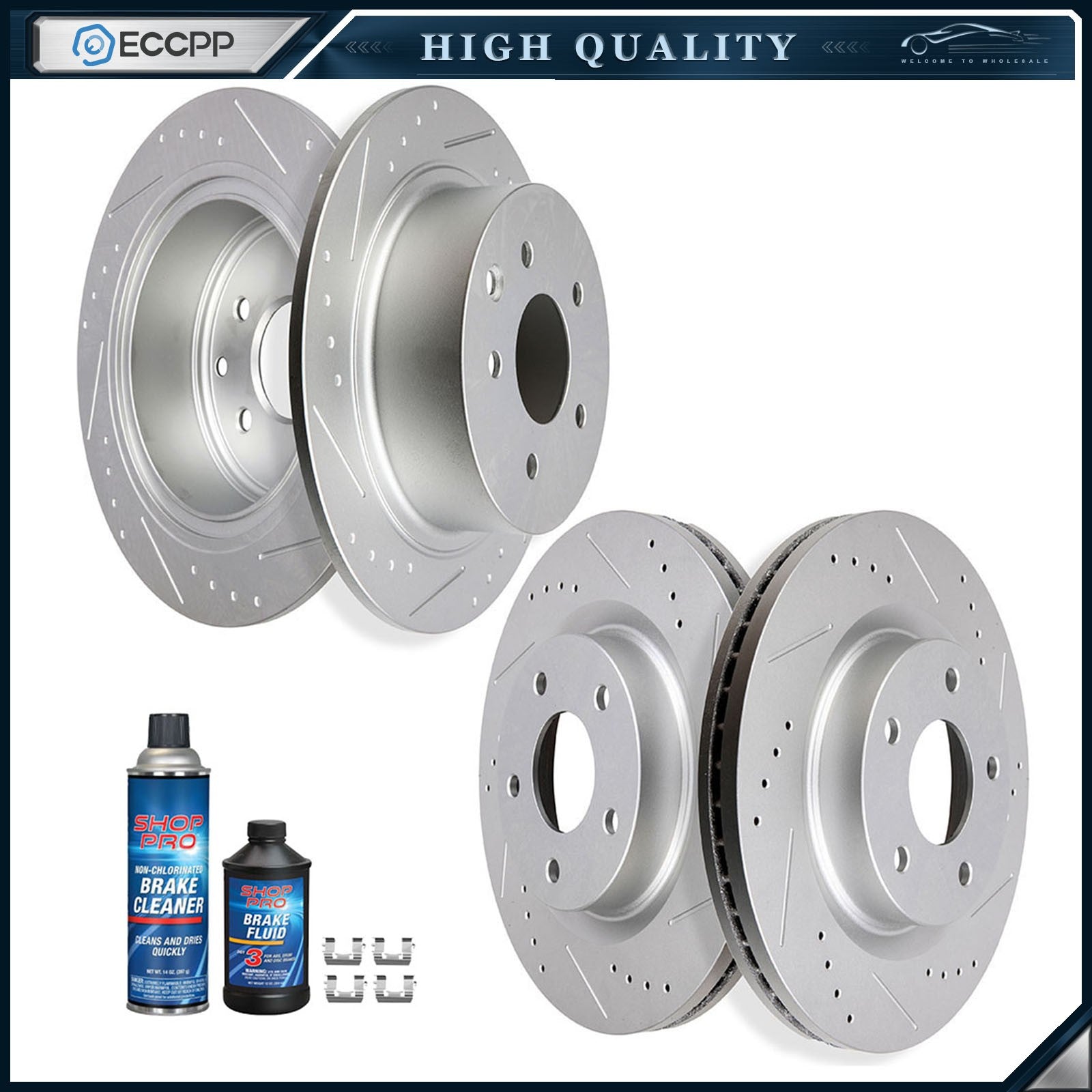 Front + Rear Drilled Slotted Brake Rotors Kit For Nissan Altima 07 08 09 - 2012 KOEEP