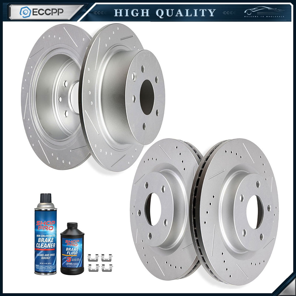 Front + Rear Drilled Slotted Brake Rotors Kit For Nissan Altima 07 08 09 - 2012 KOEEP