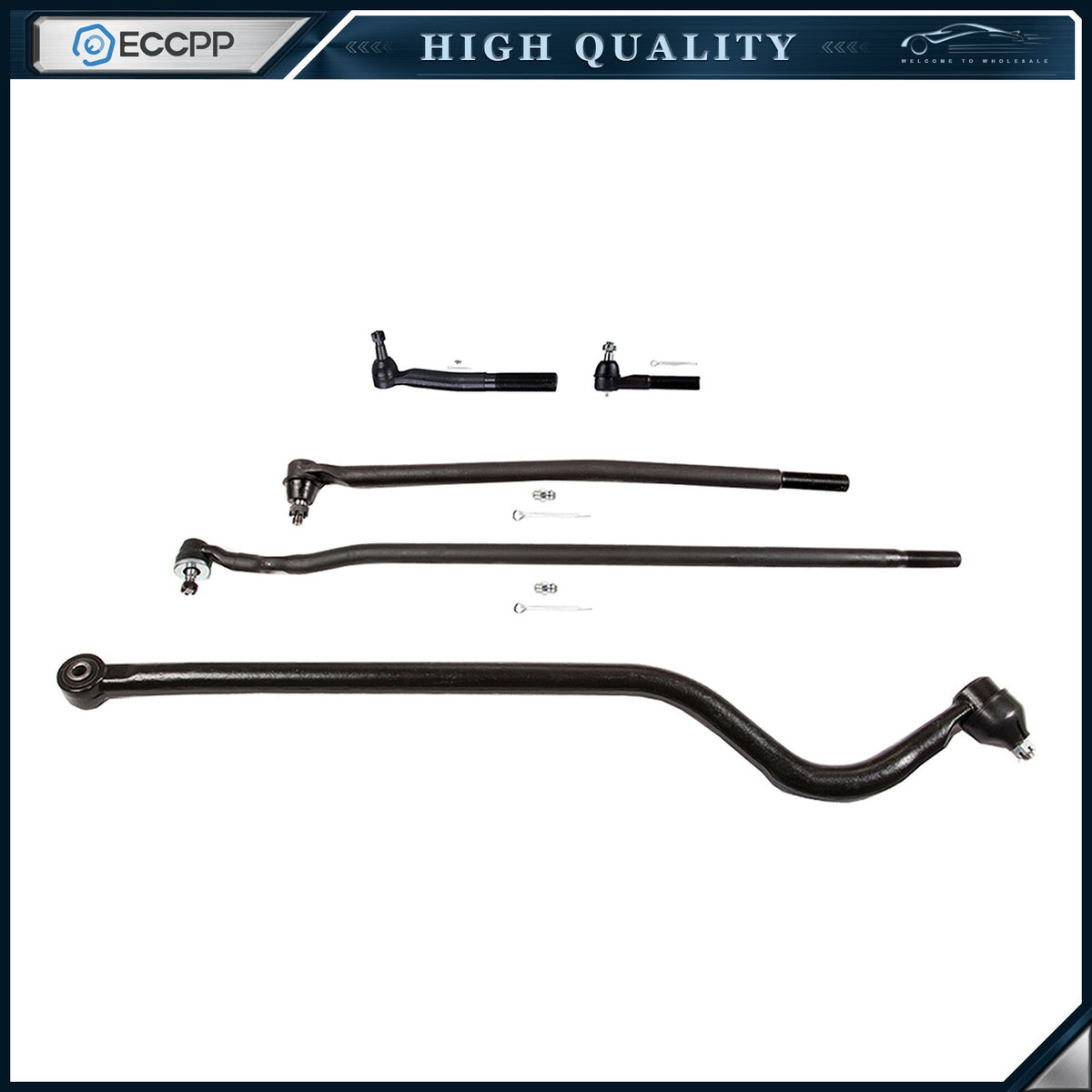 Front Steering Track Bar Inner Outer Tie Rod End For 1998-99 Dodge Ram 2500 3500