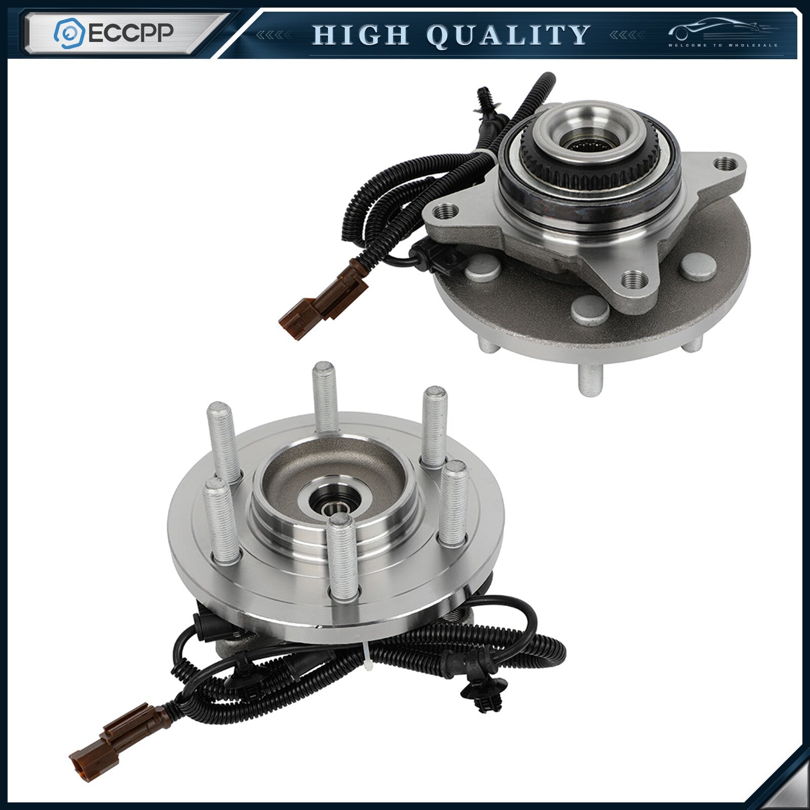2 Pcs Wheel Hub Bearings Assembly Front 4WD For 2015 2016 2017 Ford F-150 Truck 6B93BC-57