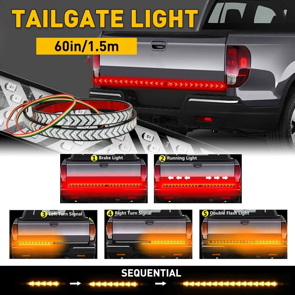 For Chevrolet Silverado 1500 60" Car Tailgate LED Light Strip Bar Brake Turn US 6B93BC-57