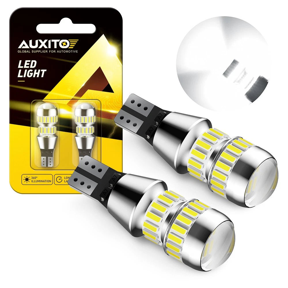 2pcs AUXITO 921 912 LED Reverse Backup Light Bulb 3000LM 6000K Super Bright T15 AUXITO