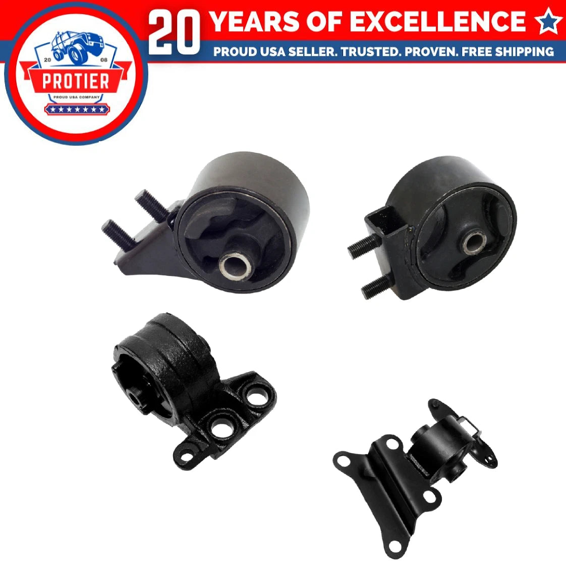 Motor & Trans Mount Set for 1994-1997 fits Kia Sephia 1.6L for Manual Trans 6B93BC-57