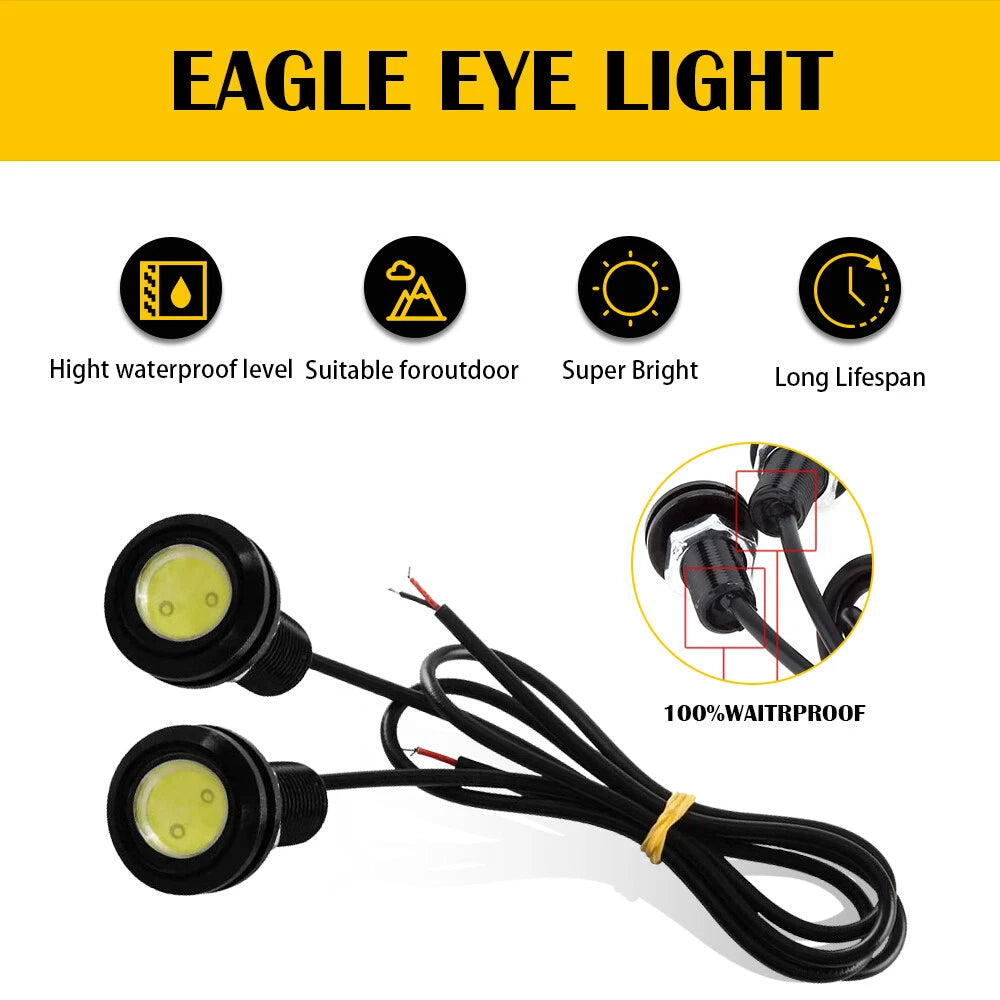 10X White LED Rock Round Button Light For Truck Eagle Eye Side Marker Light Lamp 6B93BC-57