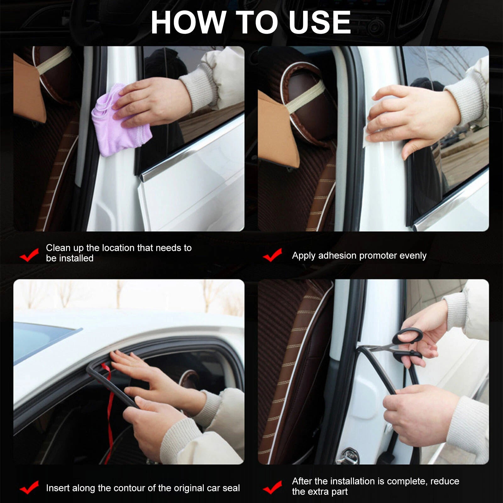 Universal Car Door Rubber Seal Weather Hollow Strip Weatherstrip 16FT 5M L-Shape 6B93BC-57