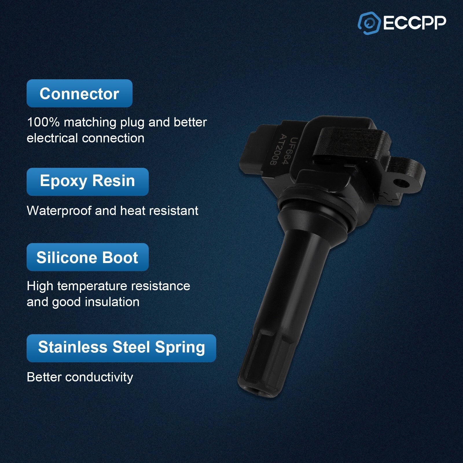 ECCPP 4 Ignition Coils For 2011-2012 Subaru Forester 2.5L 2012 Impreza 2.0L H4 KOEEP