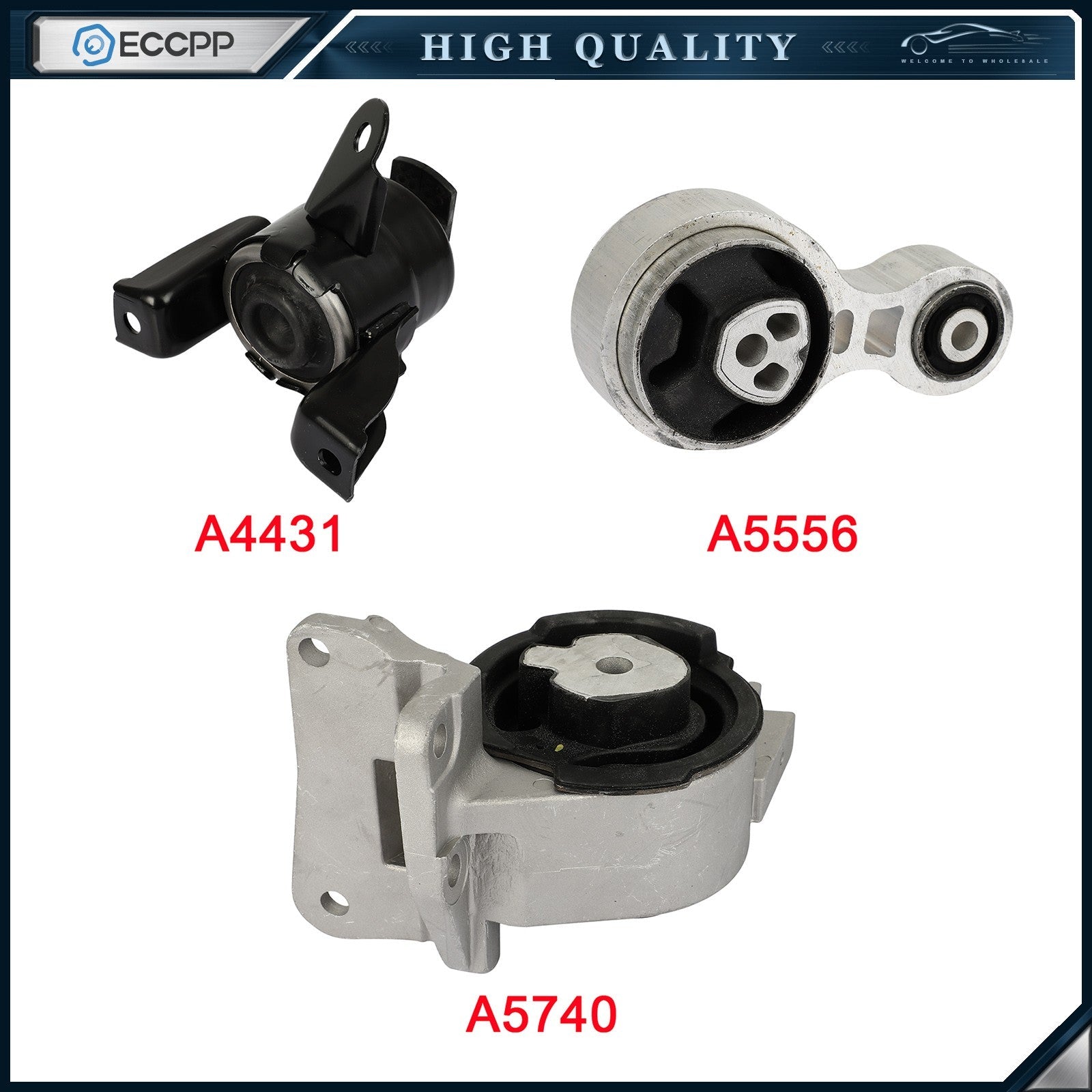 For 2010-2011 Mercury Milan 2.5L GAS AUTO Transmission Motor&Trans Mounts Set 6B93BC-57