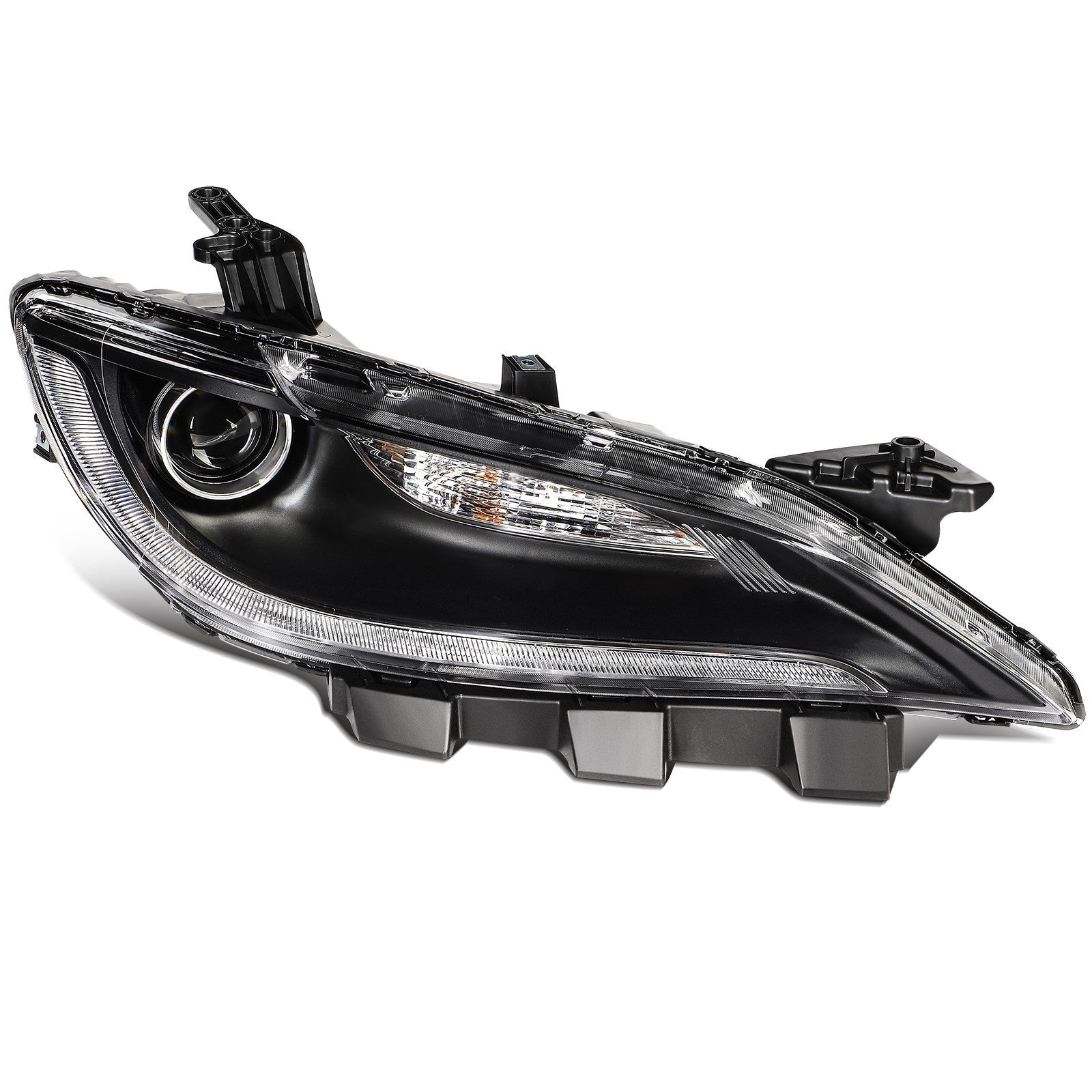 Pair Kit Halogen Headlights Assembly For 2015-2017 Chrysler 200 2.4L 3.6L Black 6B93BC-57