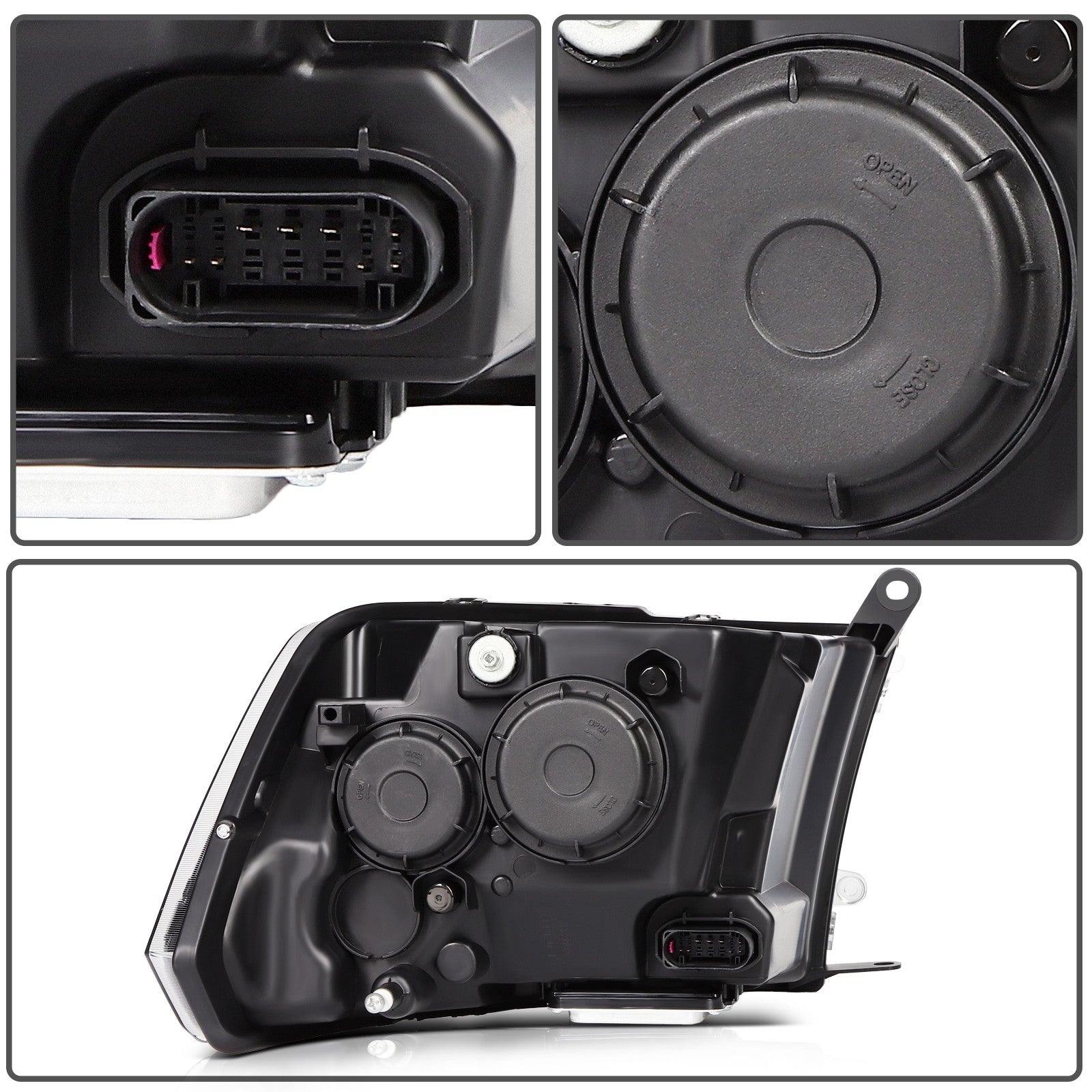 Left+Right Headlights Assembly For 2009-2018 Dodge Ram 1500 2500 3500 w/LED DRL 6B93BC-57