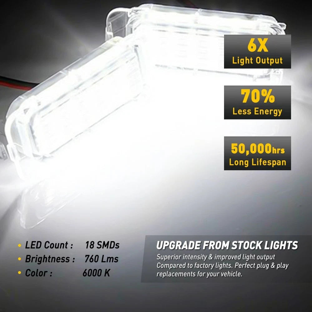 6000K White LED License Lights Plate for 2013-2019 Ford Explorer Fusion Fiesta 6B93BC-57