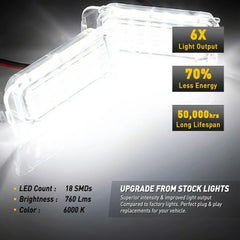 6000K White LED License Lights Plate for 2013-2019 Ford Explorer Fusion Fiesta 6B93BC-57