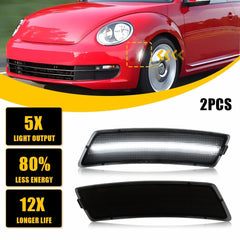 For 2012-2023 VW Beetle Tiguan Smoke White LED Bumper Side Marker Signal Light A 6B93BC-57
